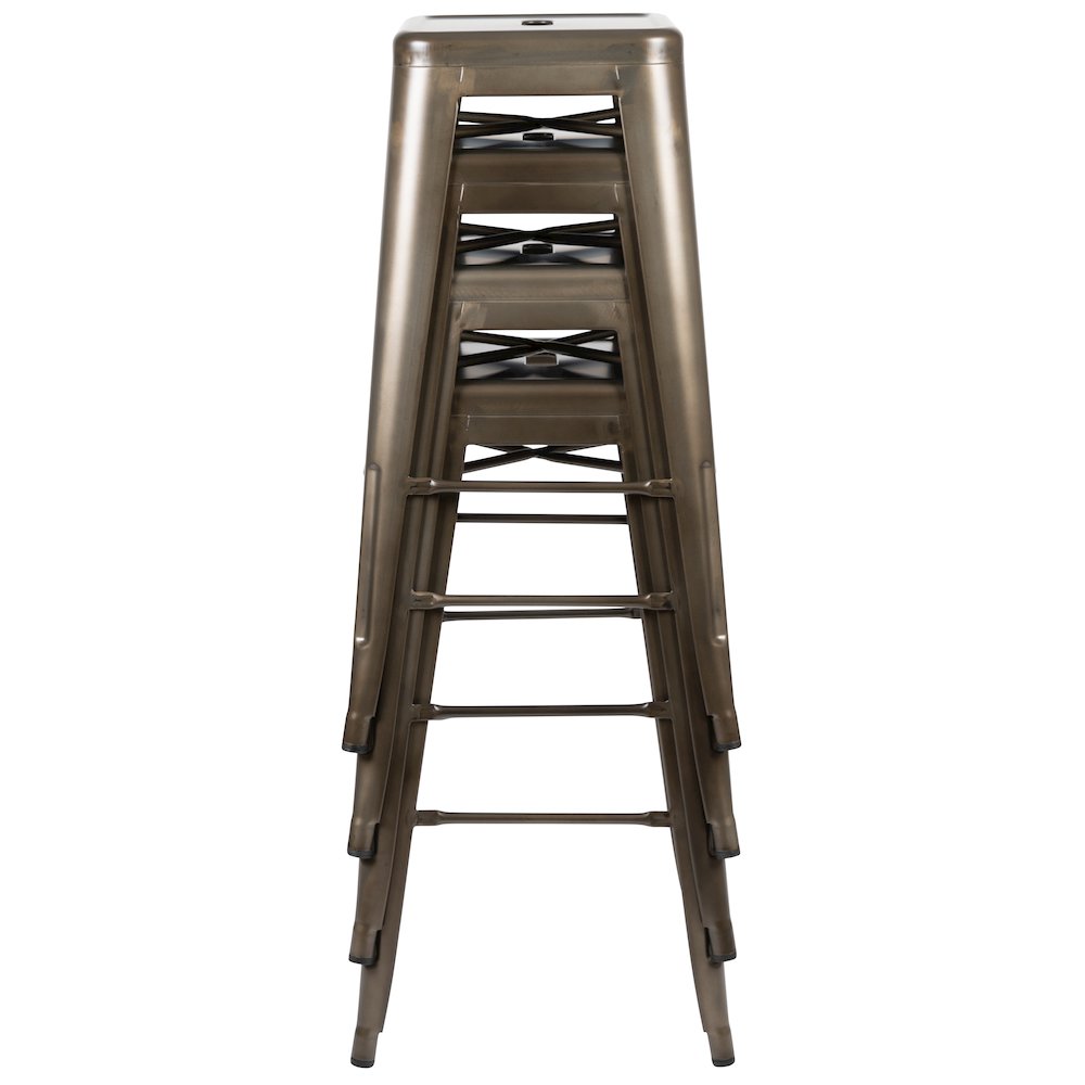 Modern Industrial Metal Stool in Gun Metal Gray