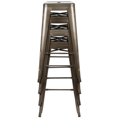 Modern Industrial Metal Stool in Gun Metal Gray