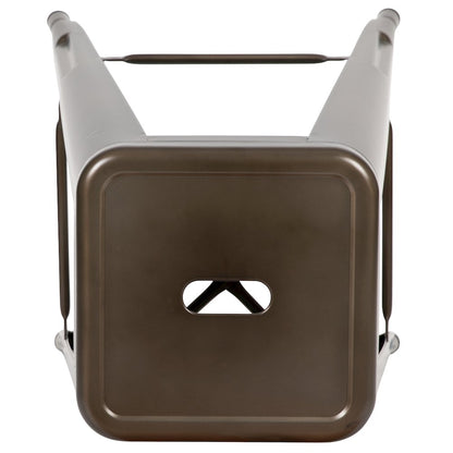 Modern Industrial Metal Stool in Gun Metal Gray