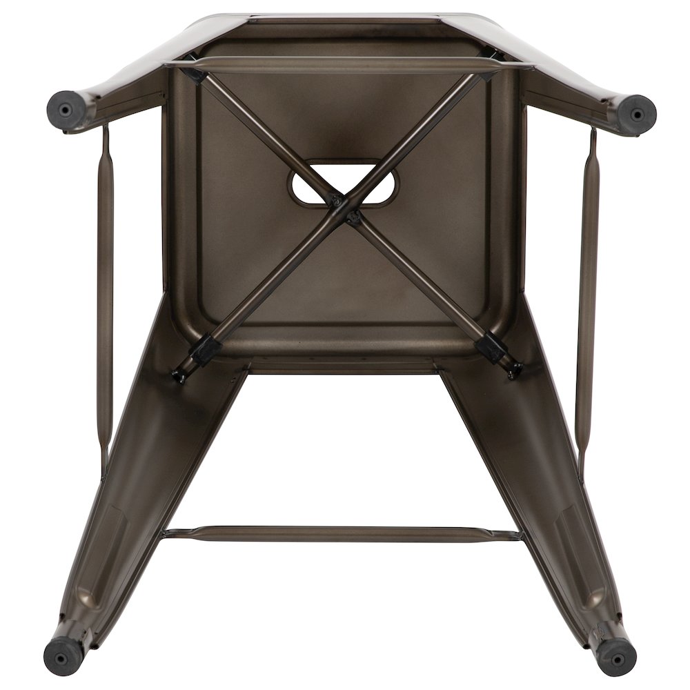 Modern Industrial Metal Stool in Gun Metal Gray