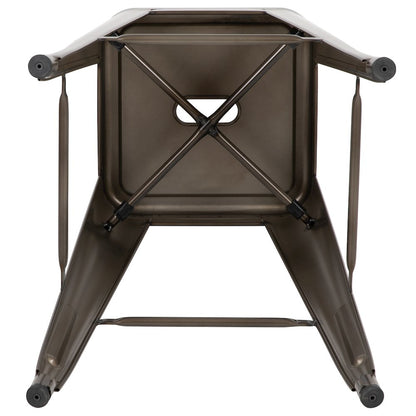Modern Industrial Metal Stool in Gun Metal Gray