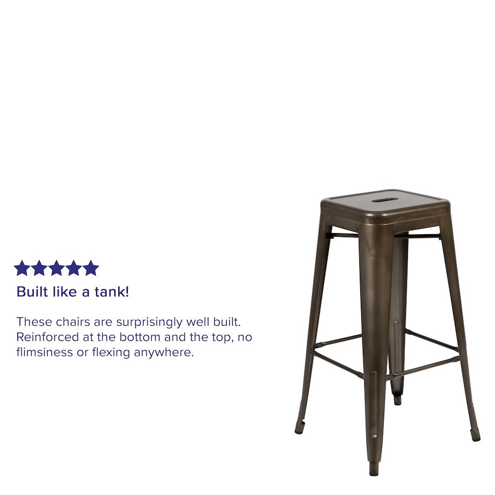 Modern Industrial Metal Stool in Gun Metal Gray