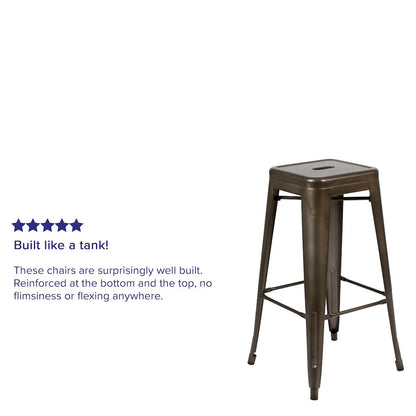 Modern Industrial Metal Stool in Gun Metal Gray