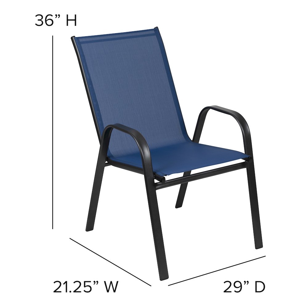 Set of 4 Sling Patio Chairs for Restaurant and Residential Outdoor Spaces