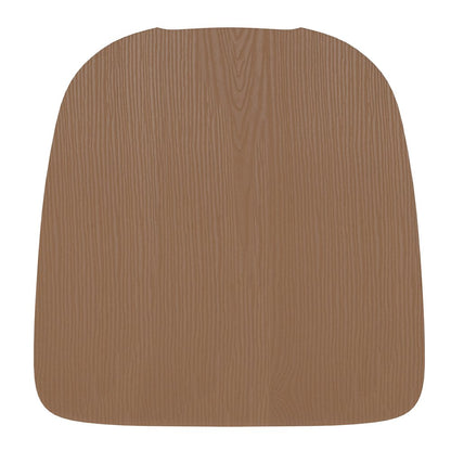 Perry Set of 4 Poly Resin Wood Seat with Rounded Edges for Colorful Metal Chairs, and Stools in Teal-Blue