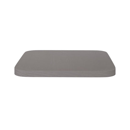 Perry Poly Resin Wood Square Seat with Rounded Edges for Colorful Metal Barstools in Gray