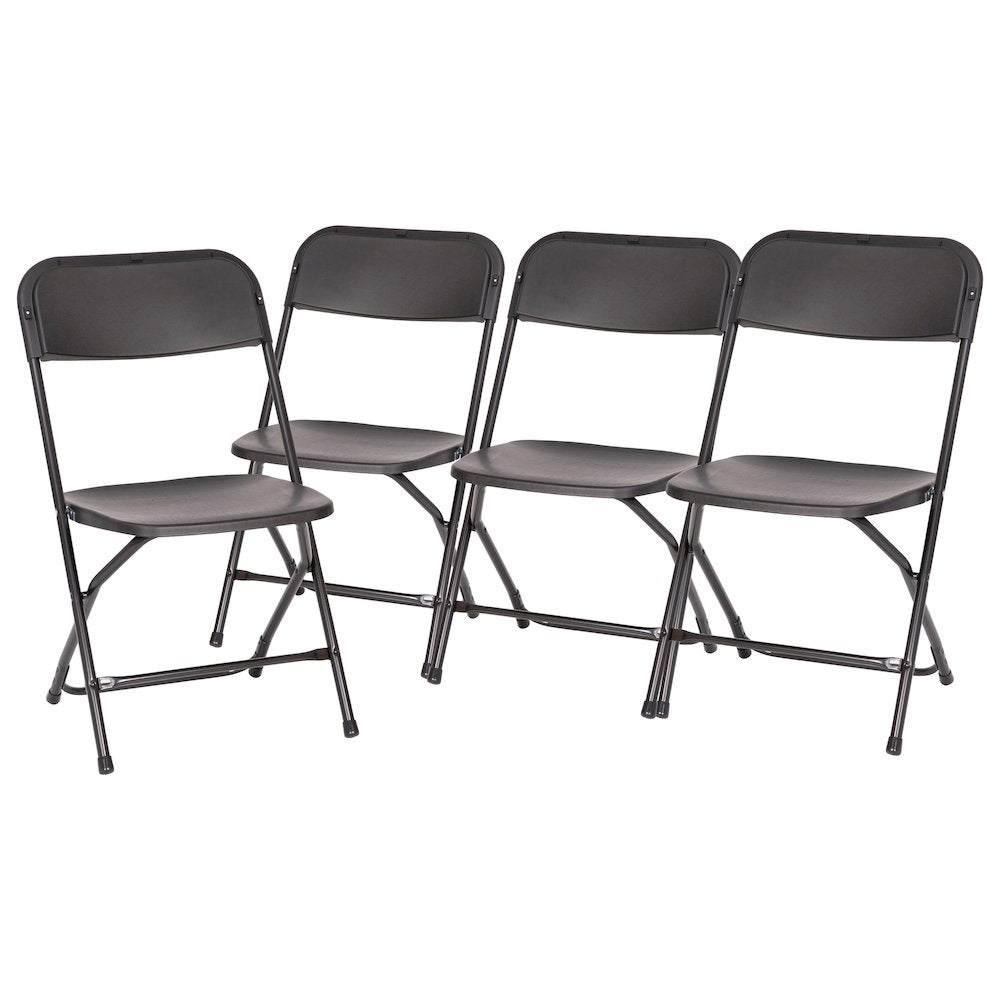 Multi-Use Versatile Commercial Big and Tall Folding Plastic Chairs - Set of 4