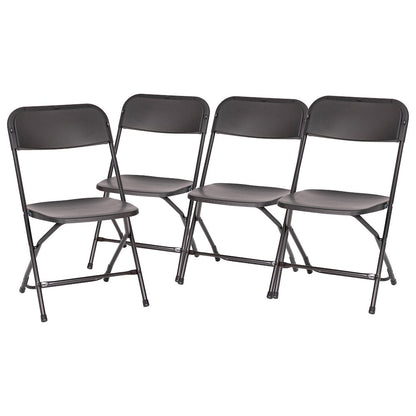 Multi-Use Versatile Commercial Big and Tall Folding Plastic Chairs - Set of 4