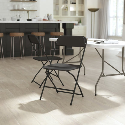 Multi-Use Versatile Commercial Big and Tall Folding Plastic Chairs - Set of 4