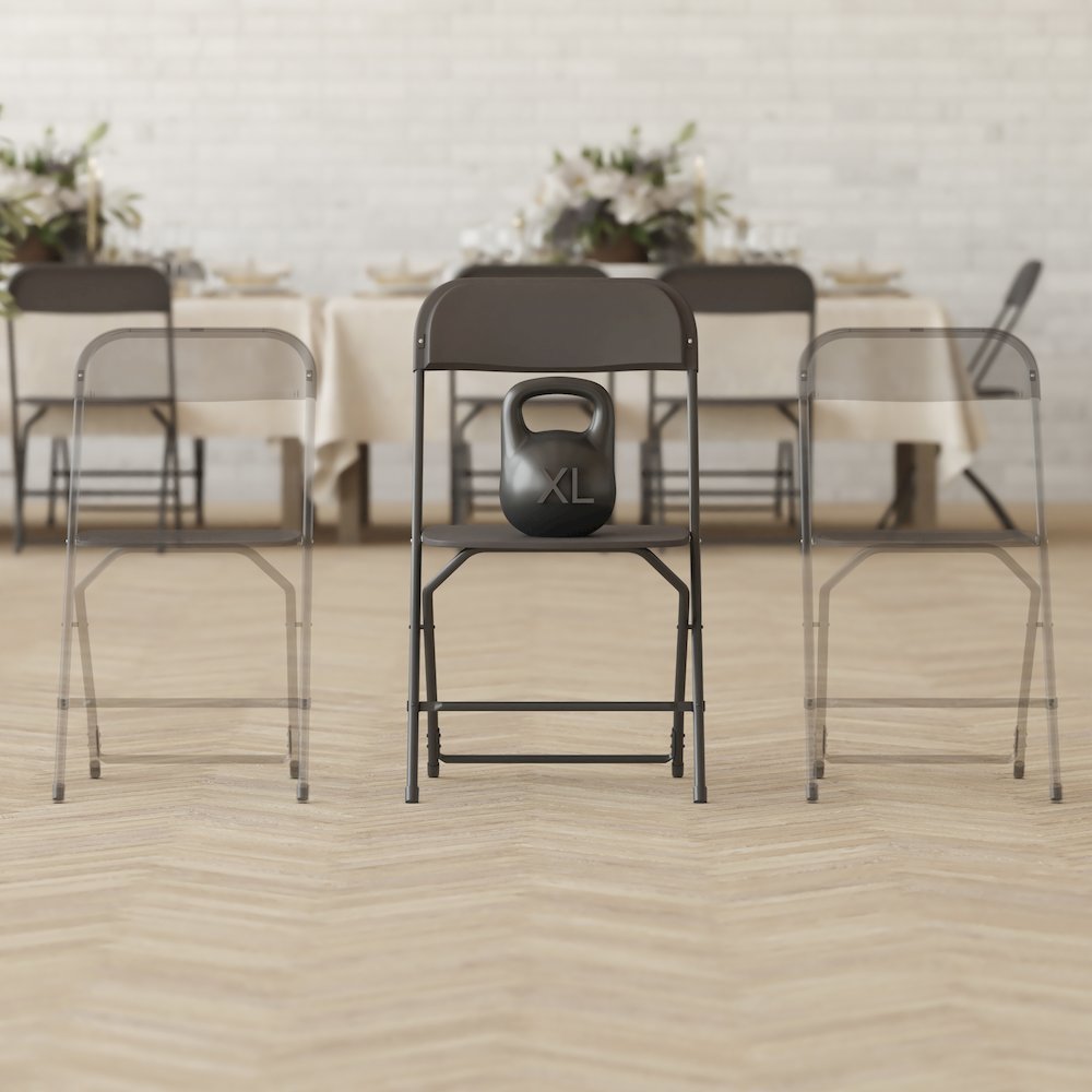 Multi-Use Versatile Commercial Big and Tall Folding Plastic Chairs - Set of 4