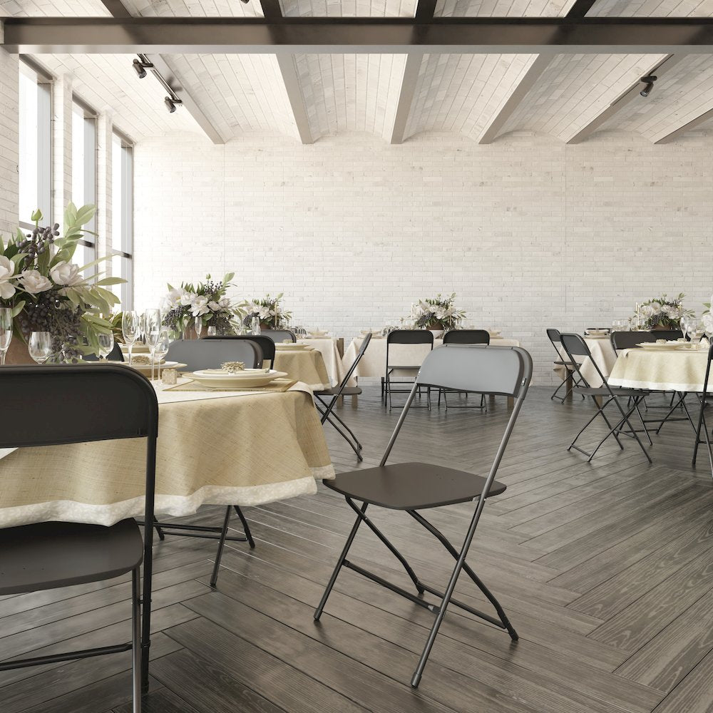 Multi-Use Versatile Commercial Big and Tall Folding Plastic Chairs - Set of 4