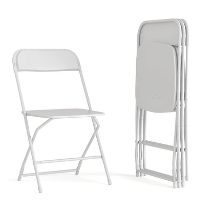 Multi-Use Versatile Commercial Big and Tall Folding Plastic Chairs - Set of 4
