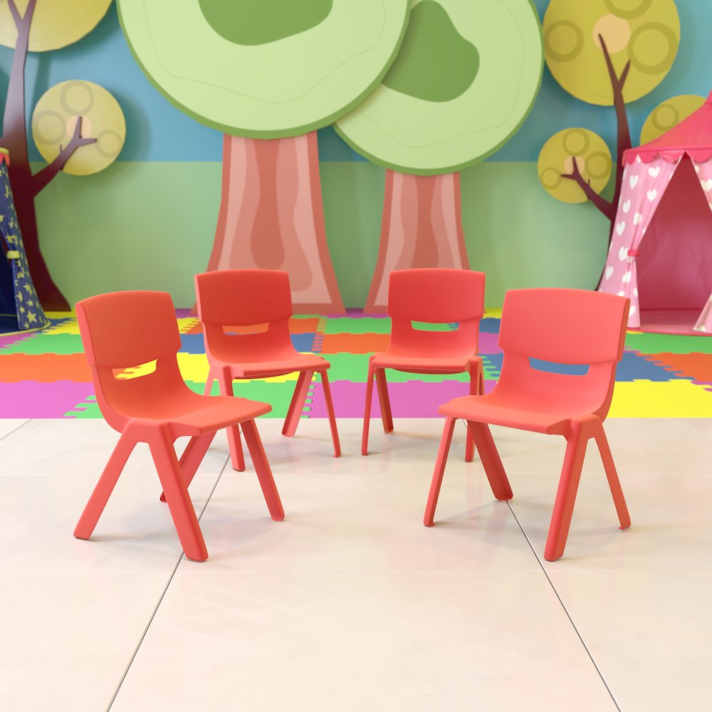 Set of 4 Plastic School Chairs