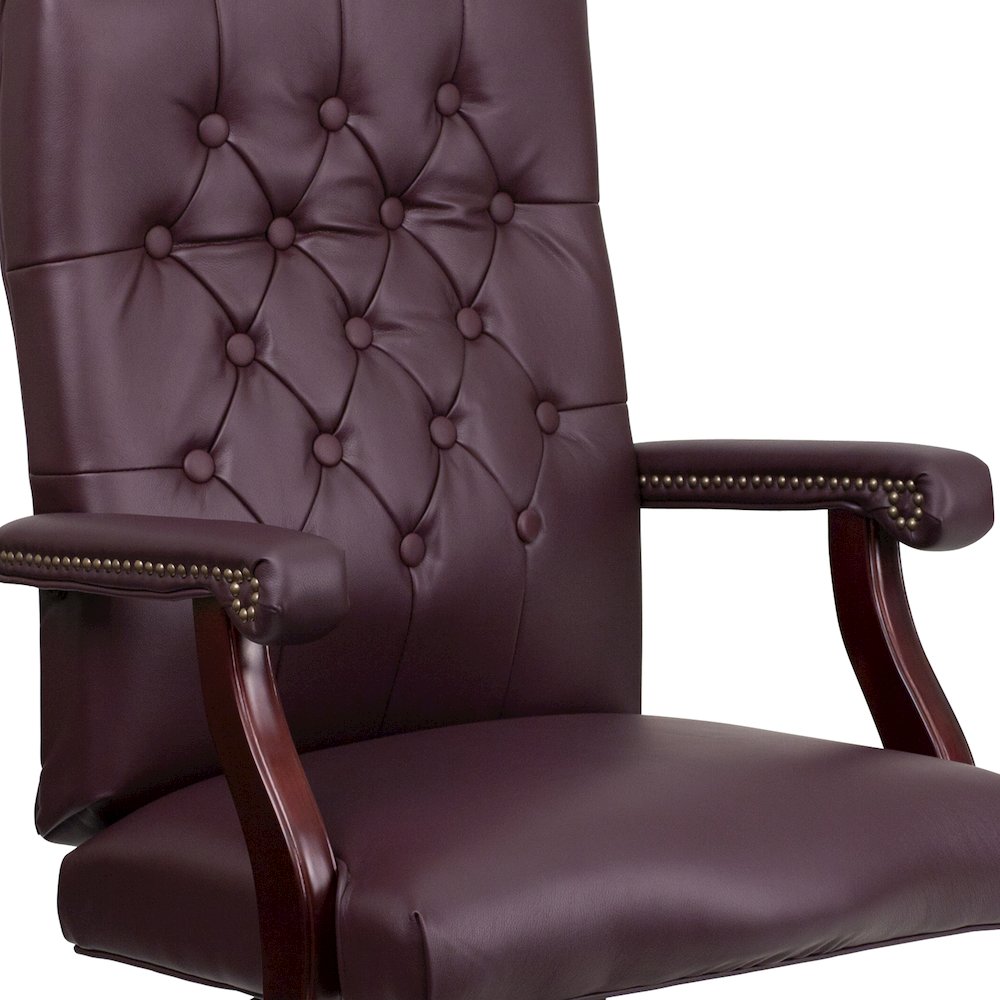 Burgundy LeatherSoft Executive Swivel Office Chair with Arms
