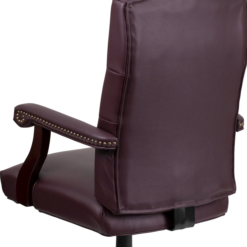 Burgundy LeatherSoft Executive Swivel Office Chair with Arms