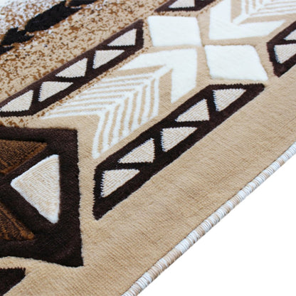 5' x 7' Ivory Traditional Southwestern Area Rug - Olefin Fibers