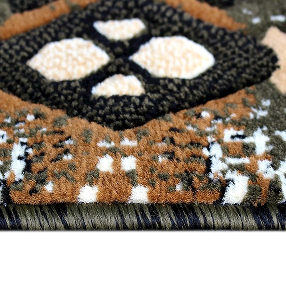 2' x 7' Sage Traditional Southwestern Area Rug - Olefin Fibers with Jute Backing