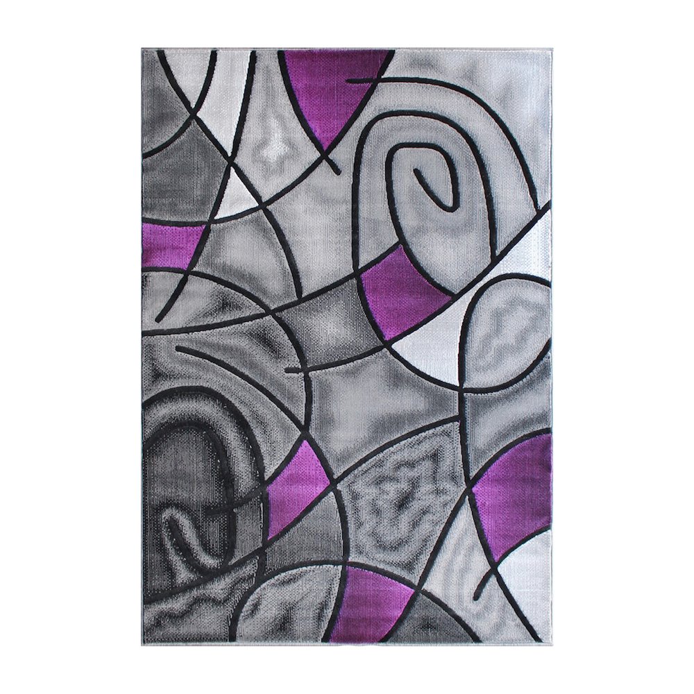 3' x 5' Purple Abstract Area Rug - Olefin Rug