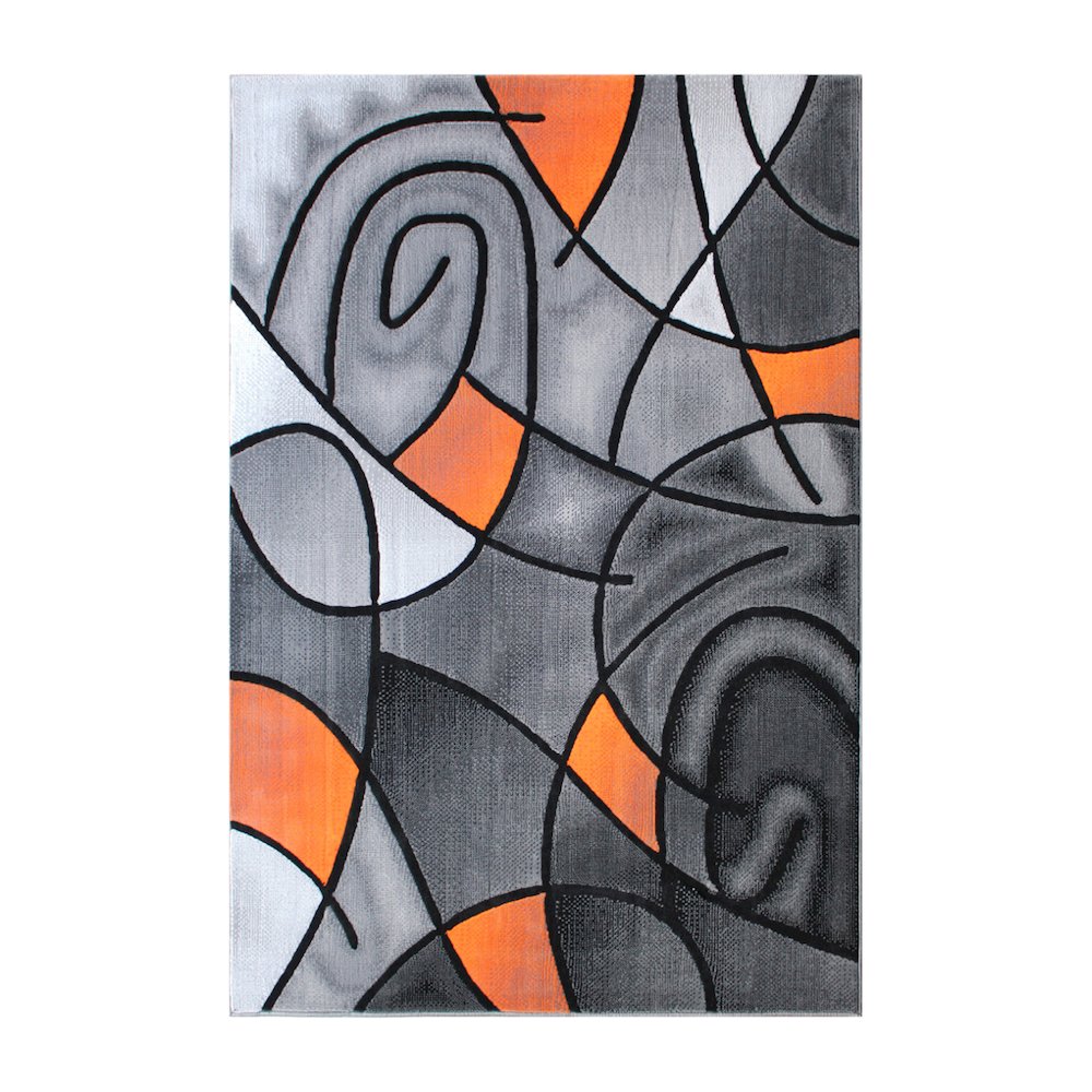 5' x 7' Orange Abstract Area Rug - Olefin Rug