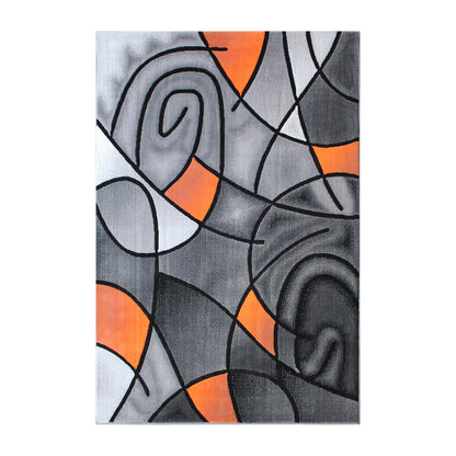 5' x 7' Orange Abstract Area Rug - Olefin Rug