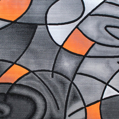 5' x 7' Orange Abstract Area Rug - Olefin Rug