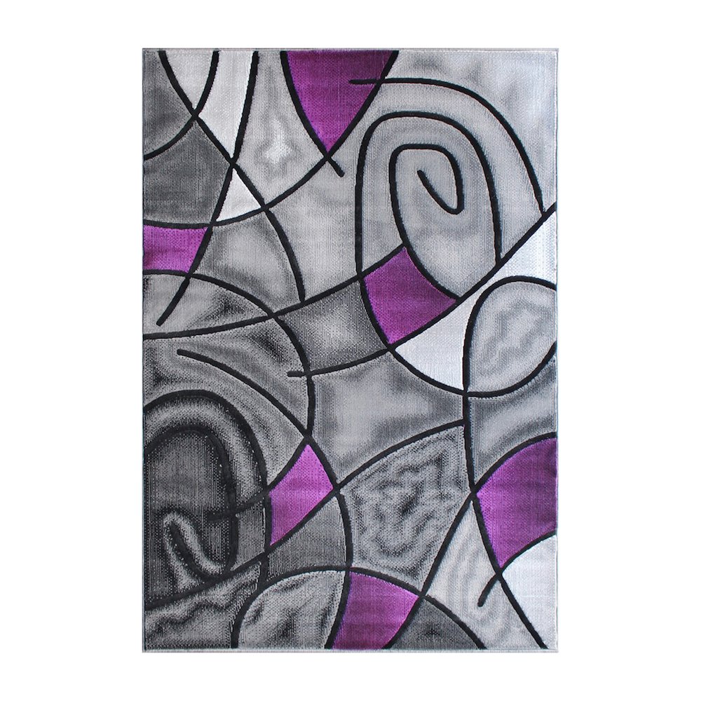 5' x 7' Purple Abstract Area Rug - Olefin Rug
