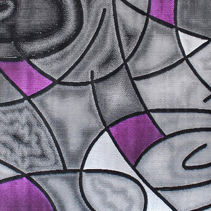 5' x 7' Purple Abstract Area Rug - Olefin Rug