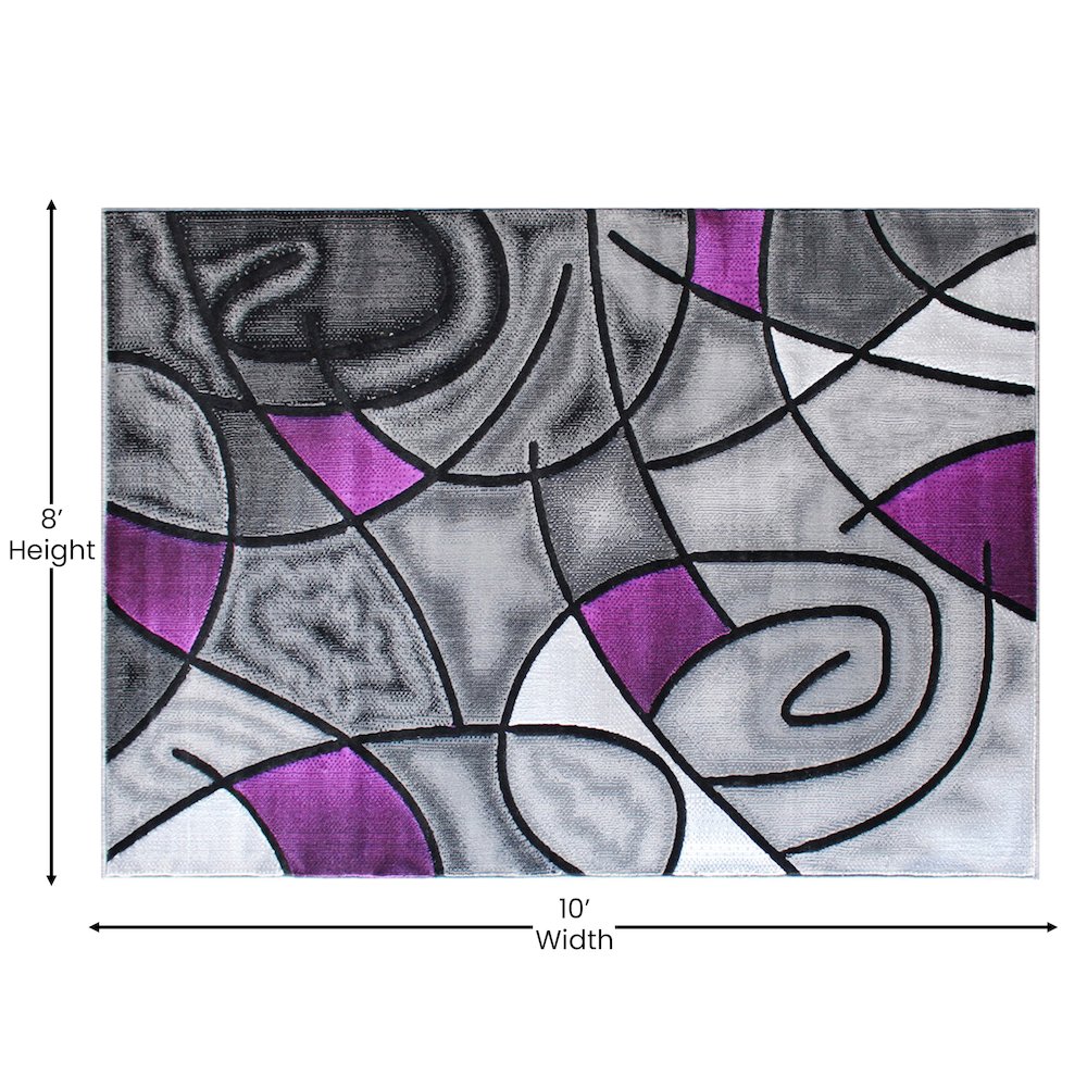 8' x 10' Purple Abstract Area Rug - Olefin Rug