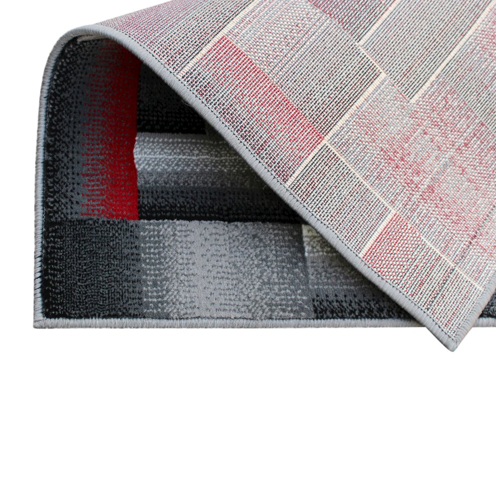 2' x 3' Red Color Blocked Area Rug - Olefin Rug