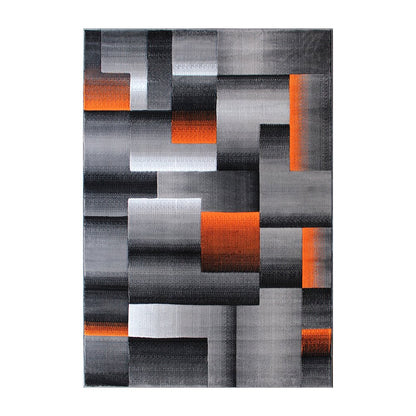 5' x 7' Orange Color Blocked Area Rug - Olefin Rug