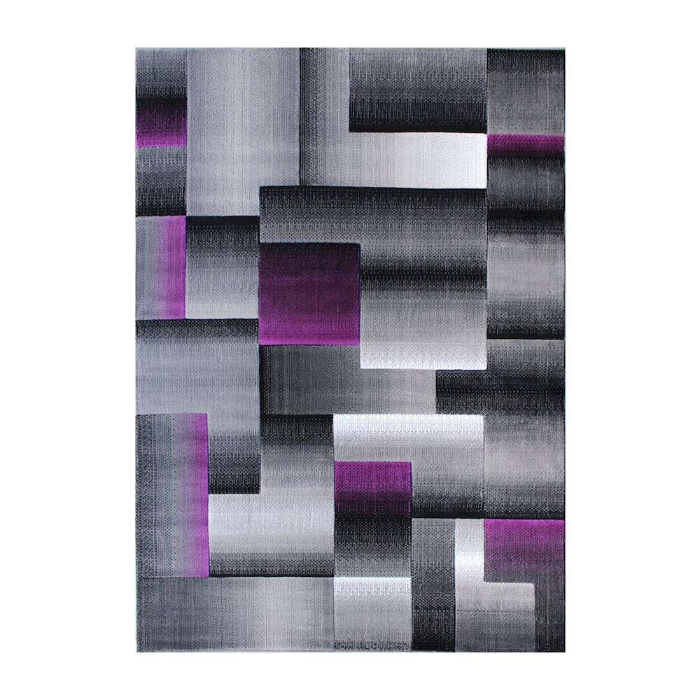 8' x 10' Purple Color Blocked Area Rug - Olefin Rug