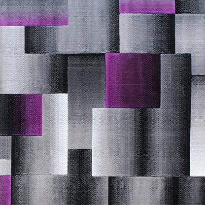 8' x 10' Purple Color Blocked Area Rug - Olefin Rug