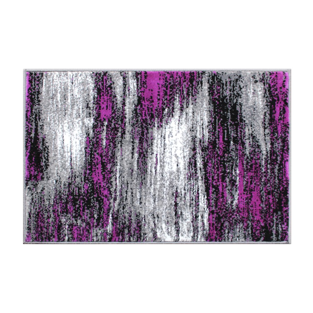 2' x 3' Purple Abstract Scraped Area Rug - Olefin Rug