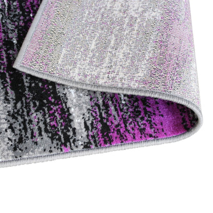 2' x 3' Purple Abstract Scraped Area Rug - Olefin Rug