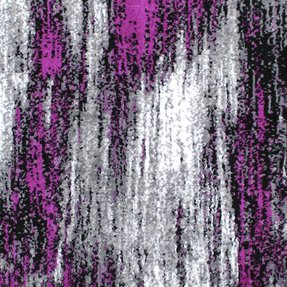 2' x 3' Purple Abstract Scraped Area Rug - Olefin Rug