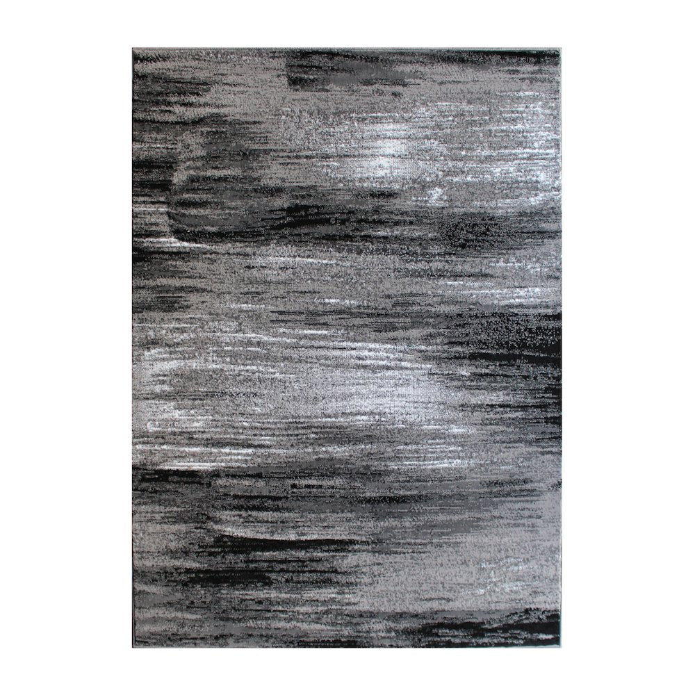 8' x 10' Gray Scraped Design Area Rug - Olefin Rug with Jute Backing
