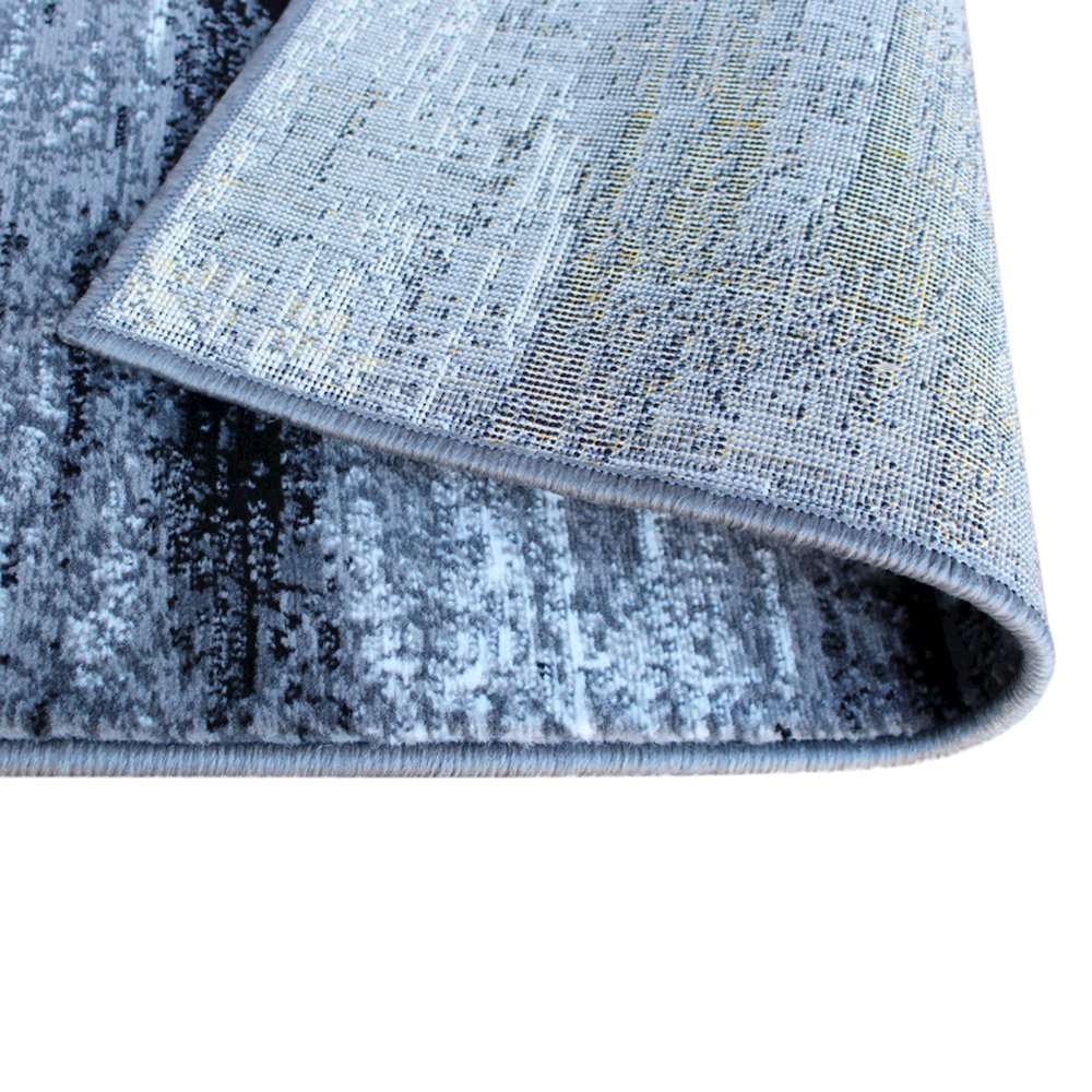 8' x 10' Gray Scraped Design Area Rug - Olefin Rug with Jute Backing
