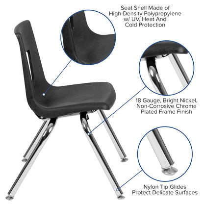 Advantage Black Student Stack School Chair - 14-inch