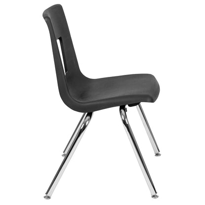 Advantage Black Student Stack School Chair - 16-inch