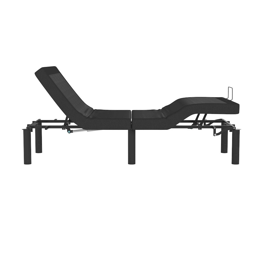 Adjustable Upholstered Bed Base & Independent Head/Foot Incline -Twin XL - Black