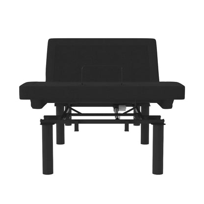 Adjustable Upholstered Bed Base & Independent Head/Foot Incline -Twin XL - Black