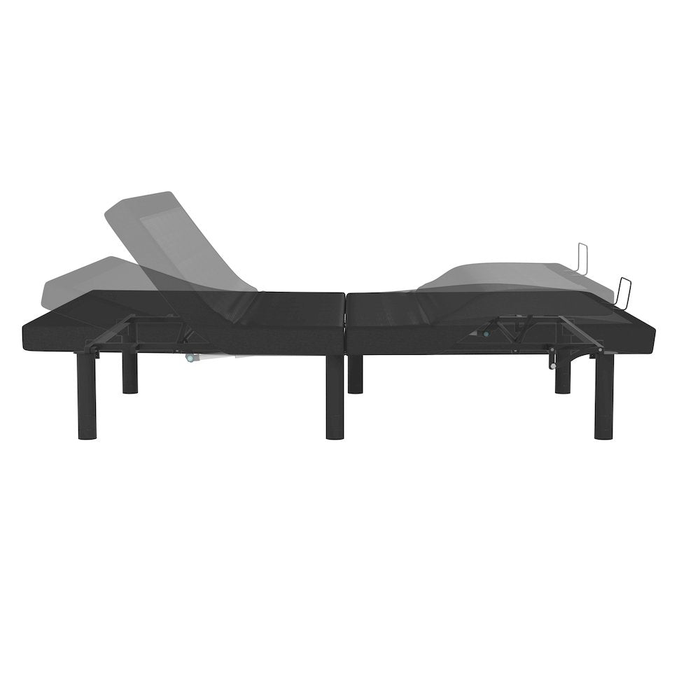 Adjustable Upholstered Bed Base & Independent Head/Foot Incline -Twin XL - Black