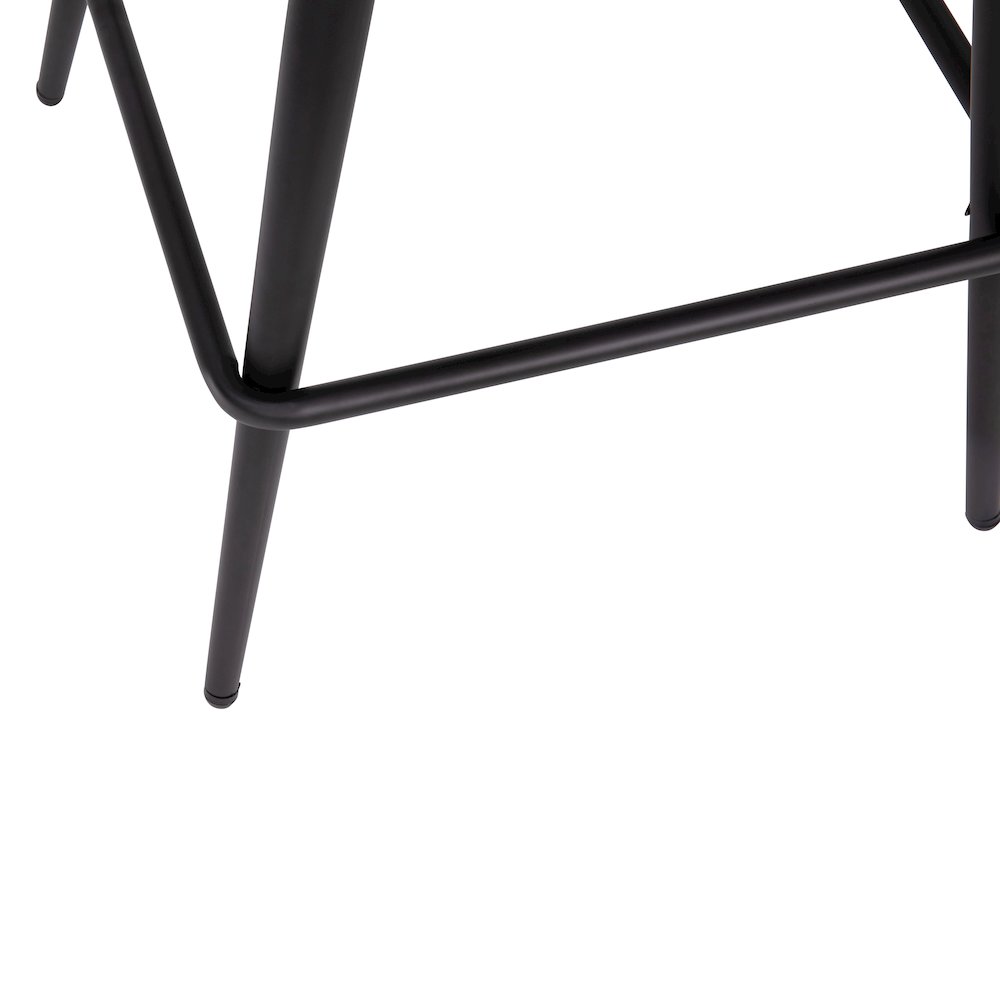 Set of 2 High Back Armless 26" Counter Stools Gray Faux Linen-Set of 2