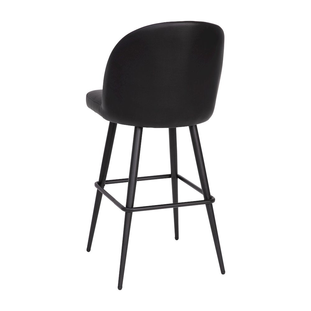 30" High Back Armless Barstools, Black LeatherSoft-Set of 2