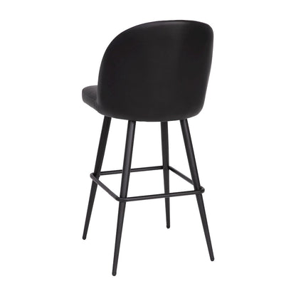 30" High Back Armless Barstools, Black LeatherSoft-Set of 2