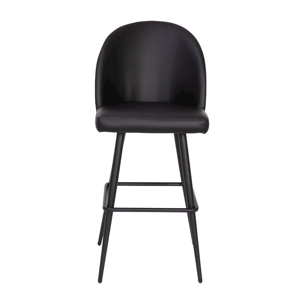 30" High Back Armless Barstools, Black LeatherSoft-Set of 2