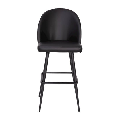 30" High Back Armless Barstools, Black LeatherSoft-Set of 2
