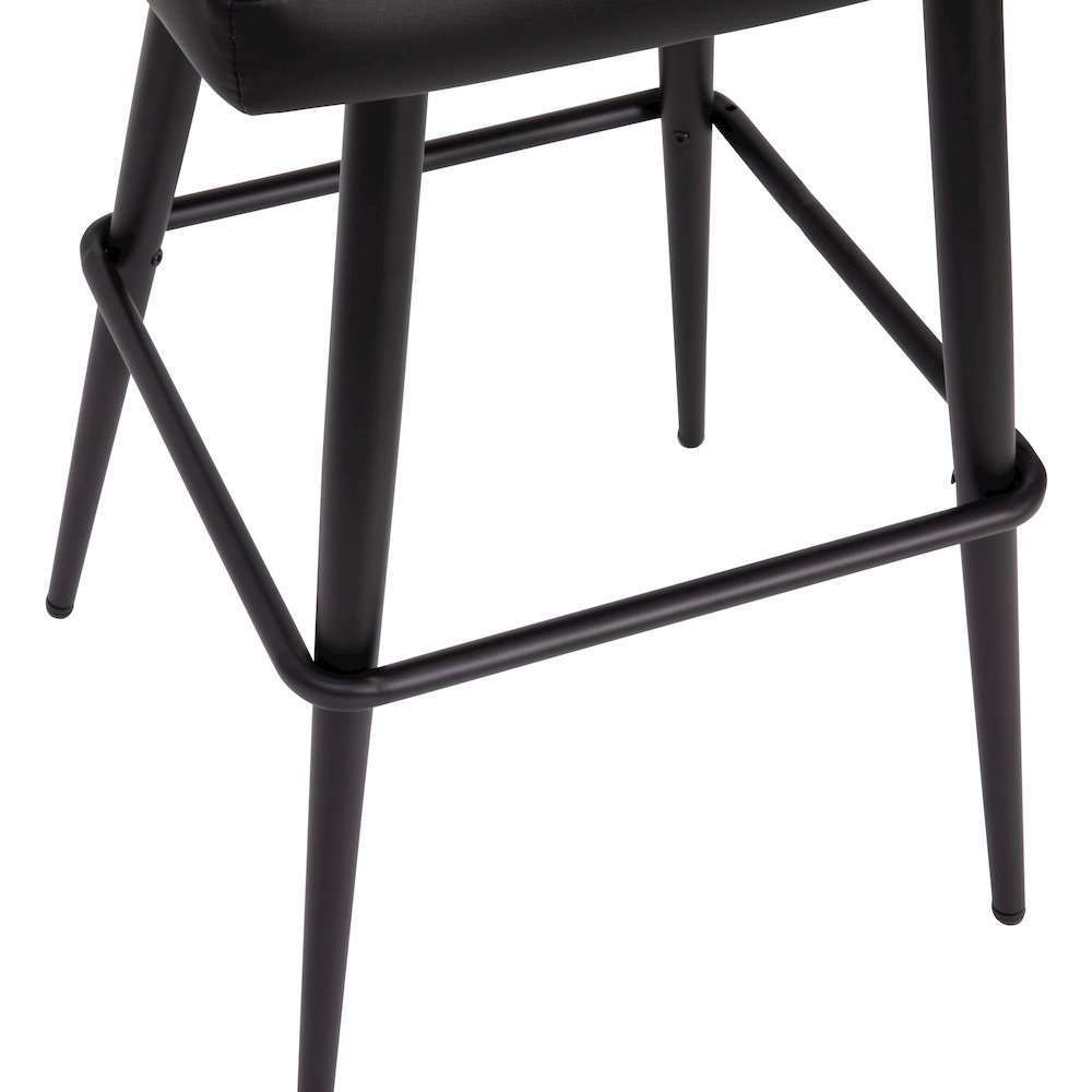 30" High Back Armless Barstools, Black LeatherSoft-Set of 2