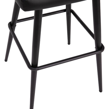 30" High Back Armless Barstools, Black LeatherSoft-Set of 2