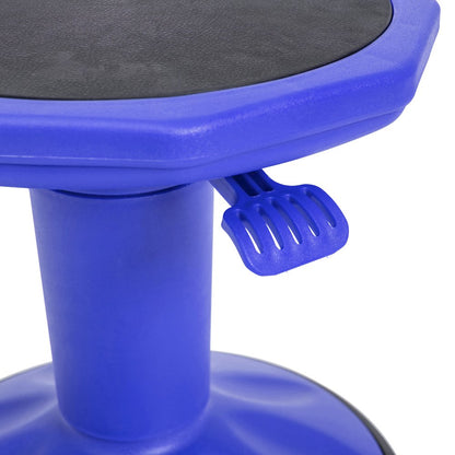 Adjustable Height Kids Active Stool with Bottom in Blue, 14" - 18" Seat Height